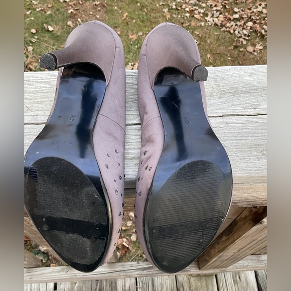 Lulu Townsend Studded Peep-Toe Heels – Taupe/Gray – EUC Size 9 - Picture 8 of 9